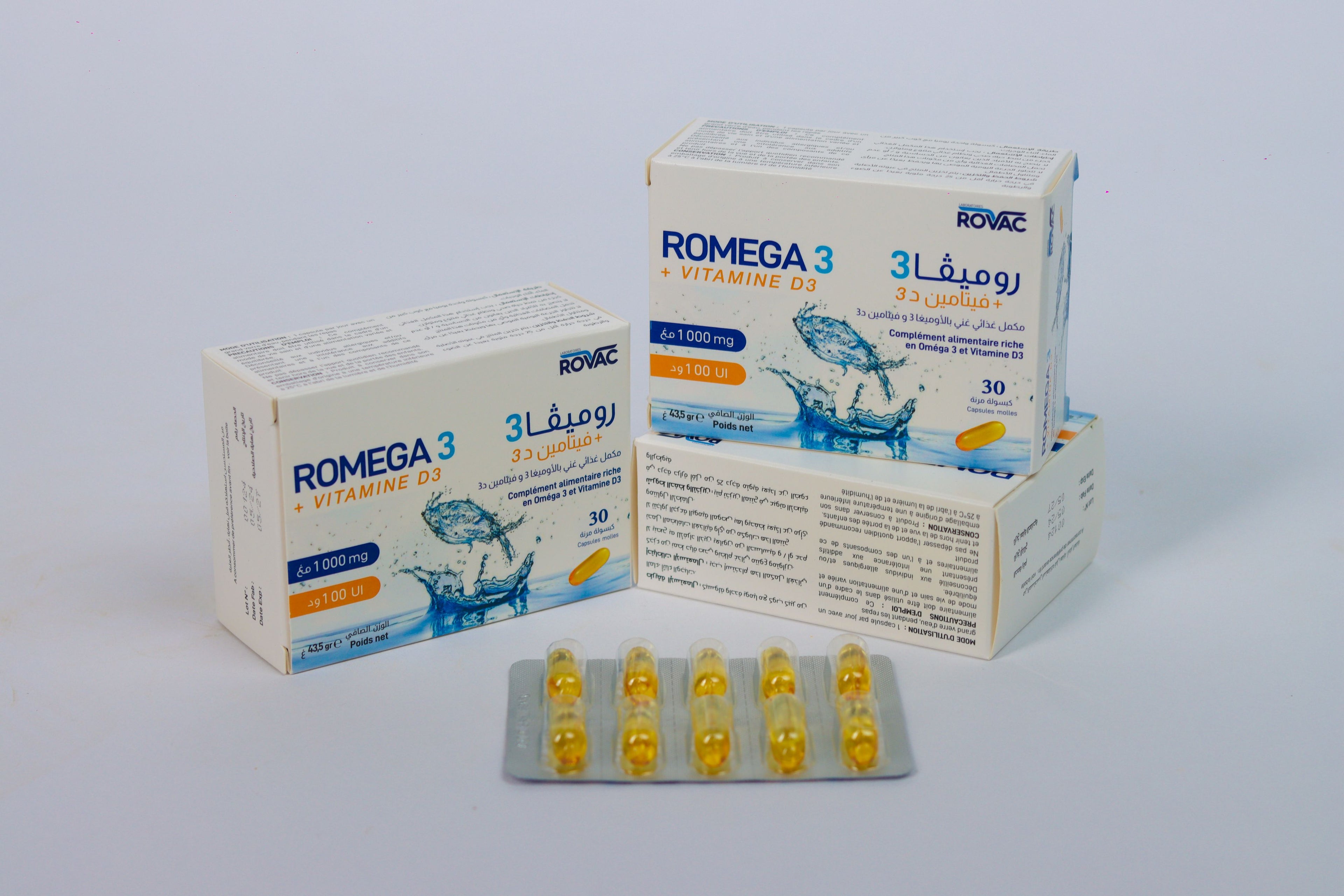 ROMEGA3 1000mg + Vitamine D3 100UI