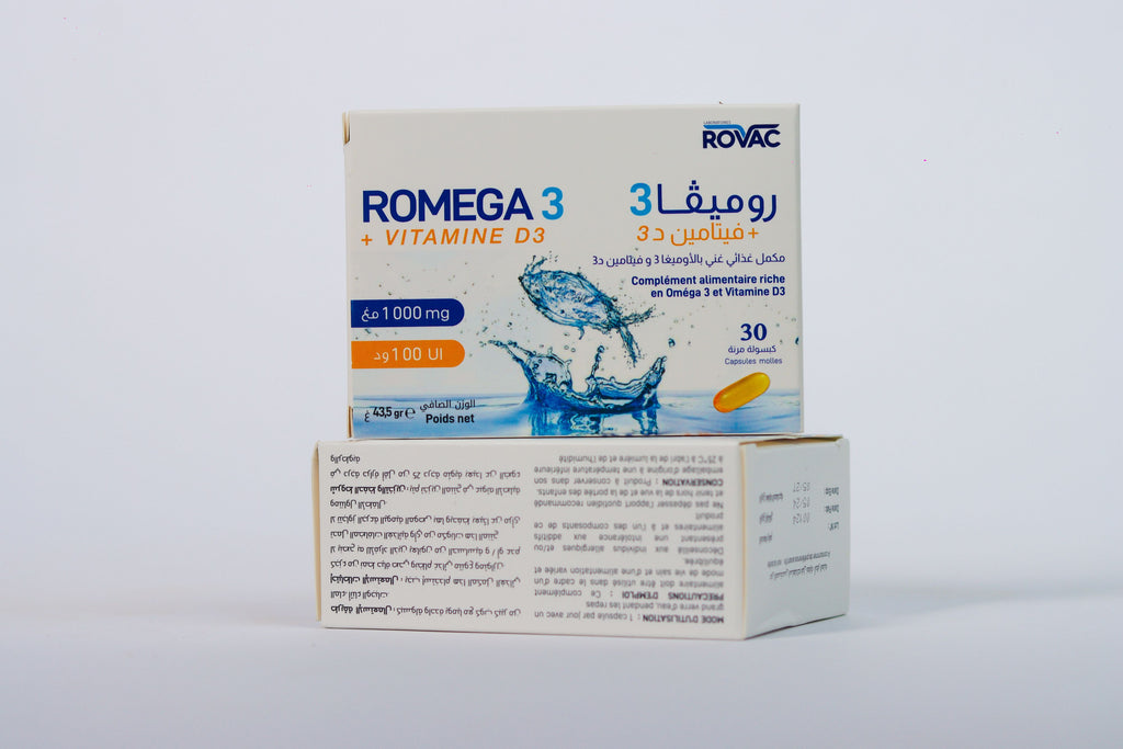 ROMEGA3 1000mg + Vitamine D3 100UI